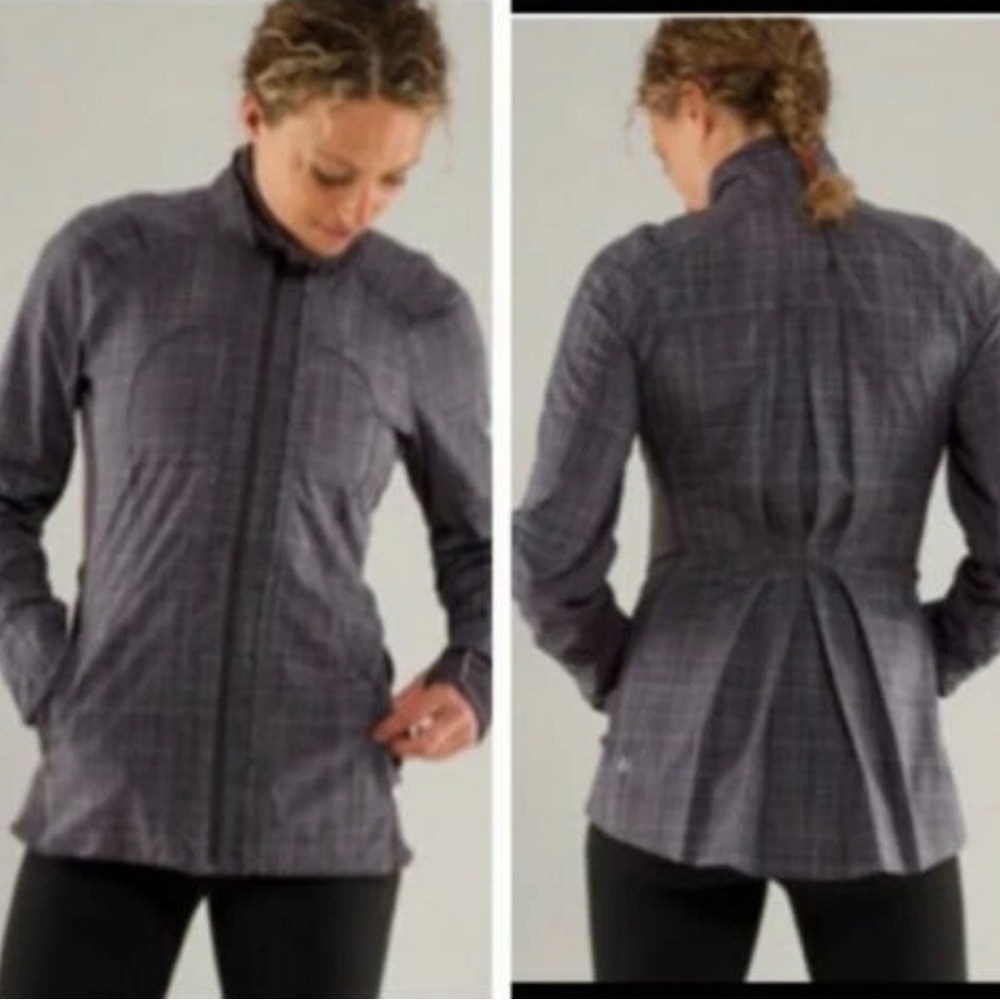 lululemon athletica Gray Plaid Lightweight Jacket